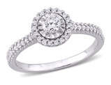 3/8 Carat (ctw H-I, I2-I3) Diamond Halo Engagement Ring in 10K White Gold